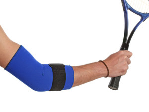 Tennis Player Wearing An Elbow Bandage